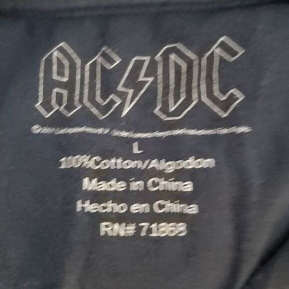 AC DC Band T Shirt Tee Top Distressed Blue WOMAN'S WOMAN'S Large - Picture 7 of 11